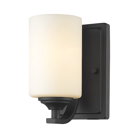 Bordeaux 1 Light Wall Sconce, Bronze & Matte Opal